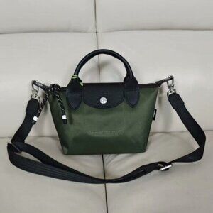 Longchamp Women's Green and Black Tote Bag
